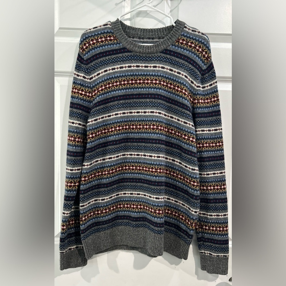 Abercrombie & Fitch Wool Infused Fair Isle Sweater Mens M Pullover Knit Holiday